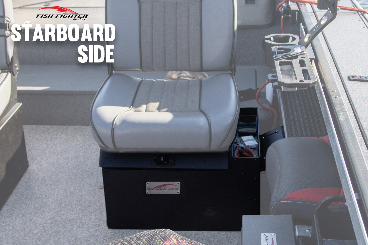 Guide Series™ Hinged Boat Seat Storage Box – LEFT/PORT SIDE MOUNTING