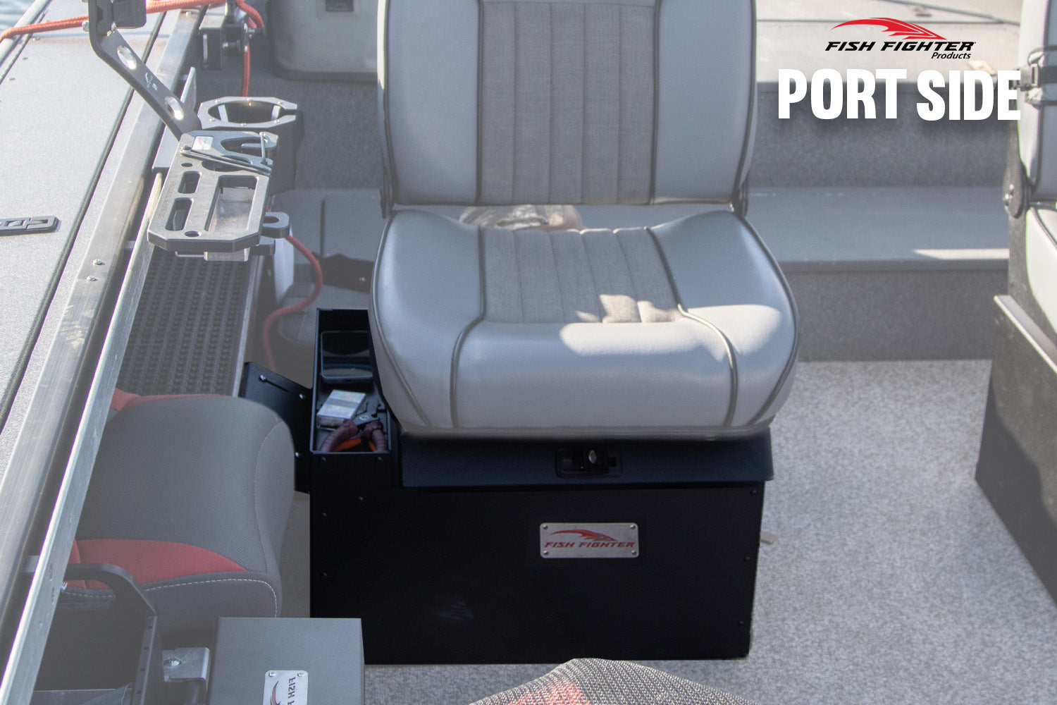 Guide Series™ Hinged Boat Seat Storage Box – LEFT/PORT SIDE MOUNTING
