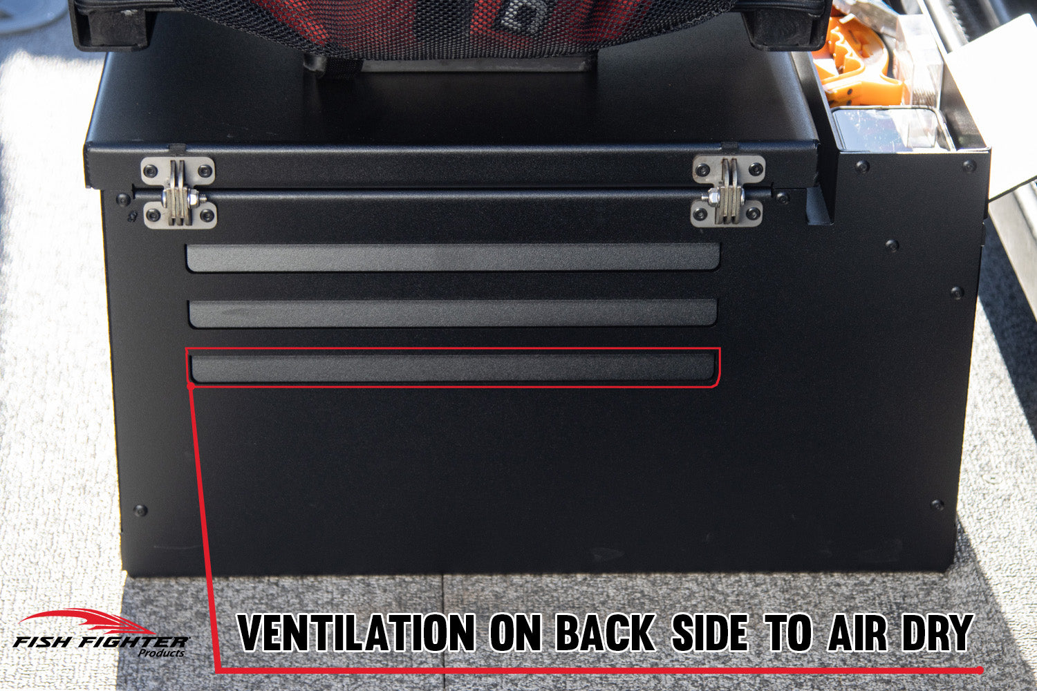 Guide Series™ Hinged Boat Seat Storage Box – LEFT/PORT SIDE MOUNTING