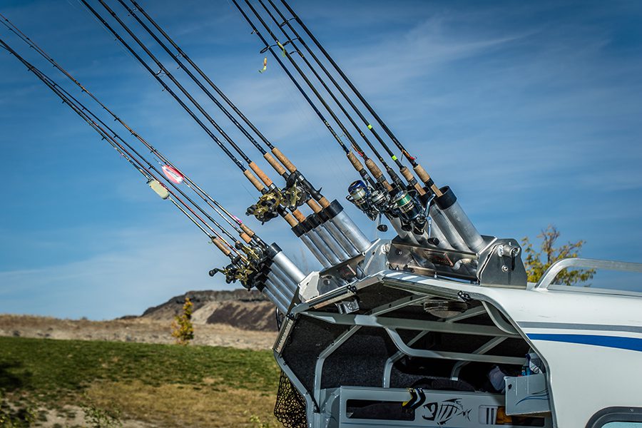 Pivoting Rocket-Launcher Four Position Rod Rack - 4 Rod Holder