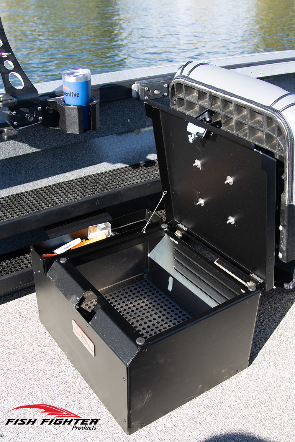Guide Series™ Hinged Boat Seat Storage Box – LEFT/PORT SIDE MOUNTING