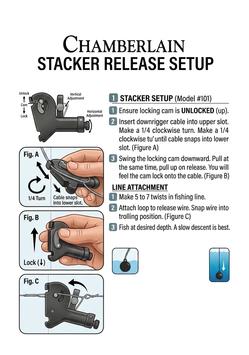 Chamberlain Stacker Downrigger Release
