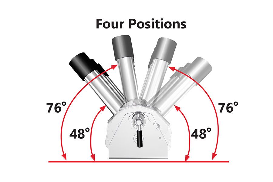 Pivoting Rocket-Launcher Four Position Rod Rack - 4 Rod Holder