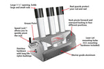 Pivoting Rocket-Launcher Four Position Rod Rack - 3 Rod Holder