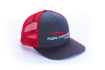 Snapback Hat (Gray with Red Mesh)