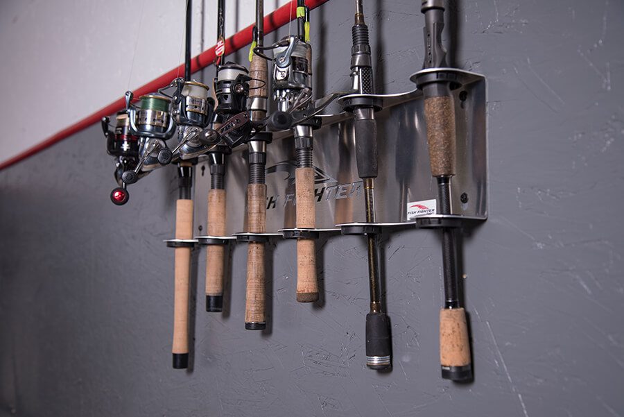 Wall Mount Rod Rack – 6 Rod Holder | Fish Fighter Products