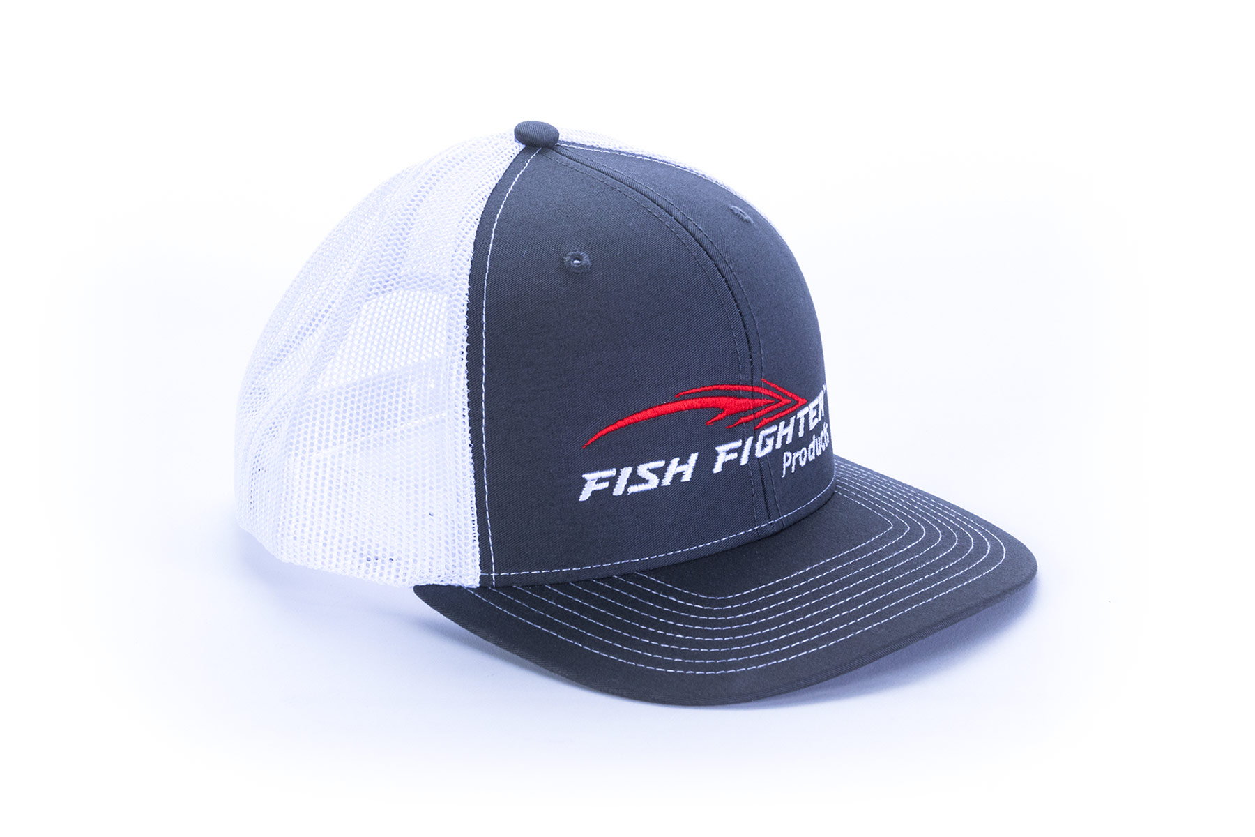 Snapback Hat (Gray with White Mesh) - Fish Fighter® Products