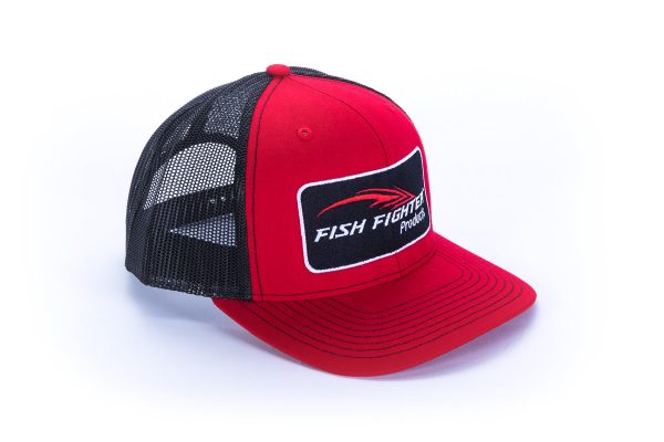 Red and Black Mesh Hat With Patch