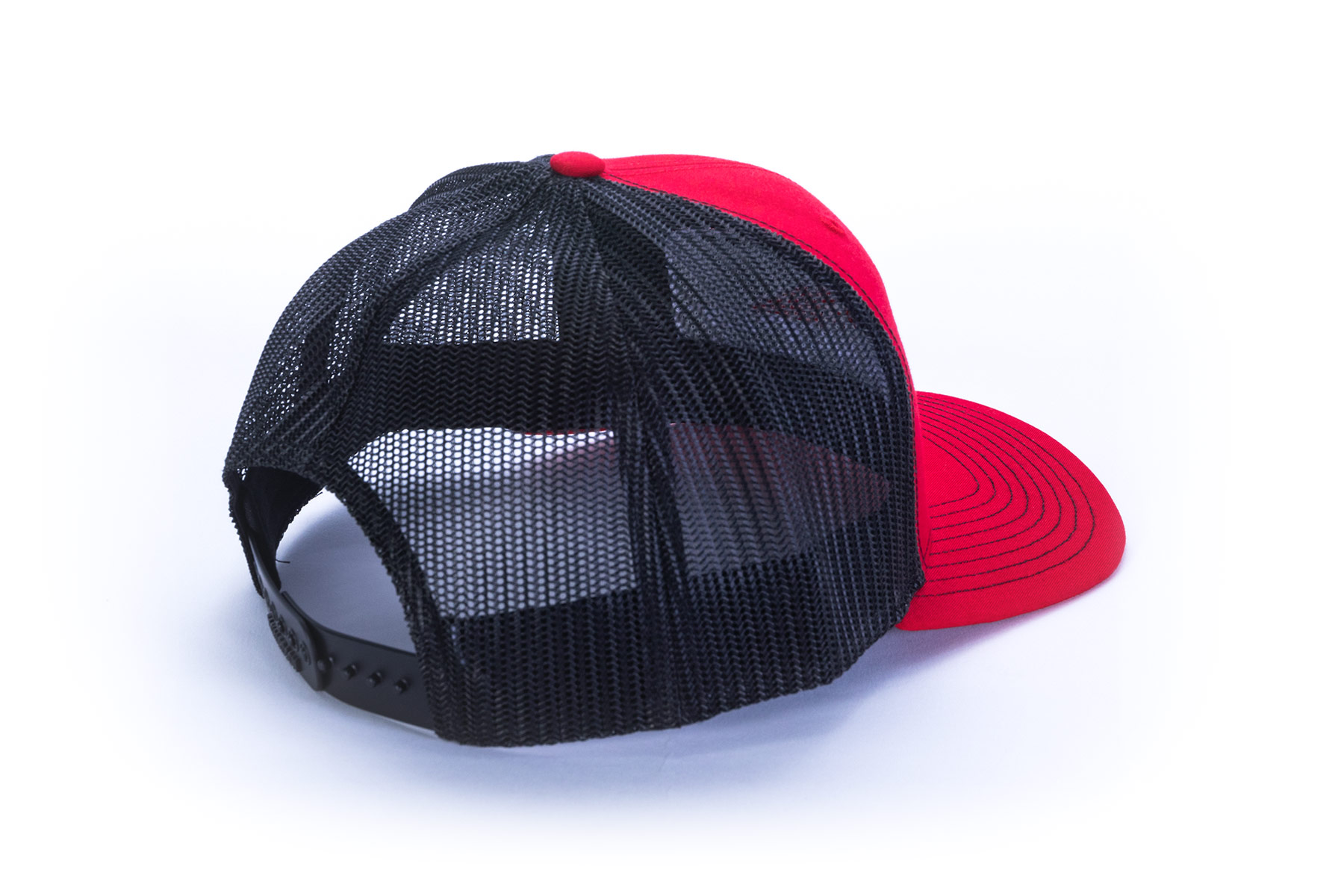 Snapback Hat (Red w/Patch-Black Mesh) - Fish Fighter® Products