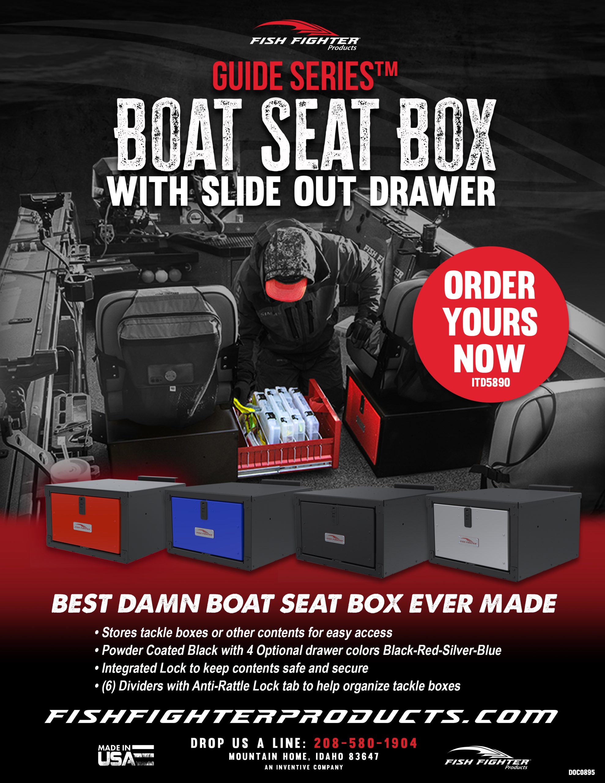 Ffp Itd5890 Guide Series™ Boat Seat Box With Slide Out Drawer Flyer Doc0895